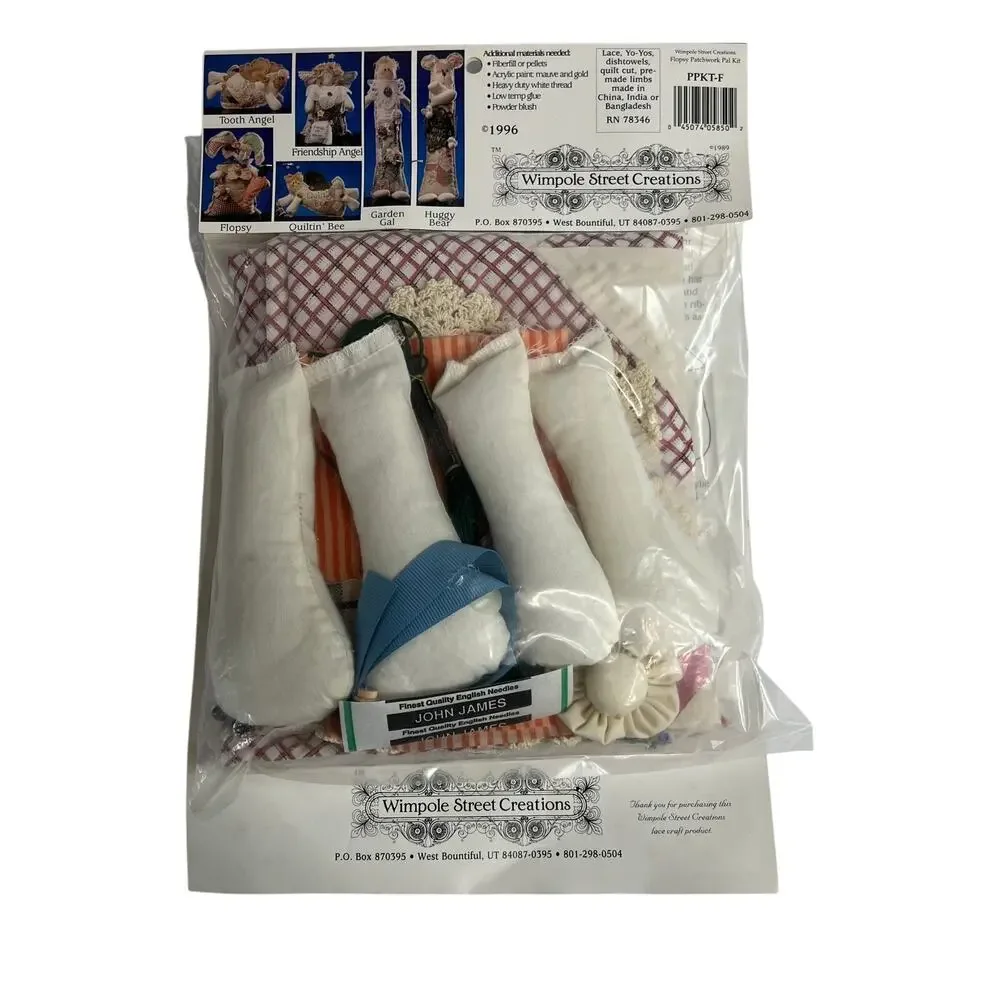 WIMPOLE STREET CREATIONS Patchwork Pals Flopsy Bunny Sewing Craft Kit Rabbit NEW